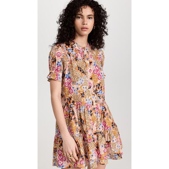 APIECE APART Las Alturas Mini Dress Sz M EUC $345 MSRP Wildflowers Cream Multi - Picture 4 of 11